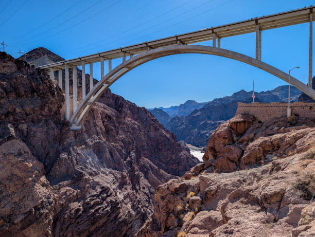 View of Black Canyon and the Hoover Dam Bypass (Mike O'Callaghan - Pat Tillman Memorial Bridge), Clark County, Nevada