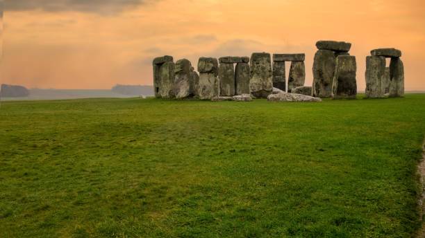 istock Stonehenge at sunset with vibrant sky. 2195162036