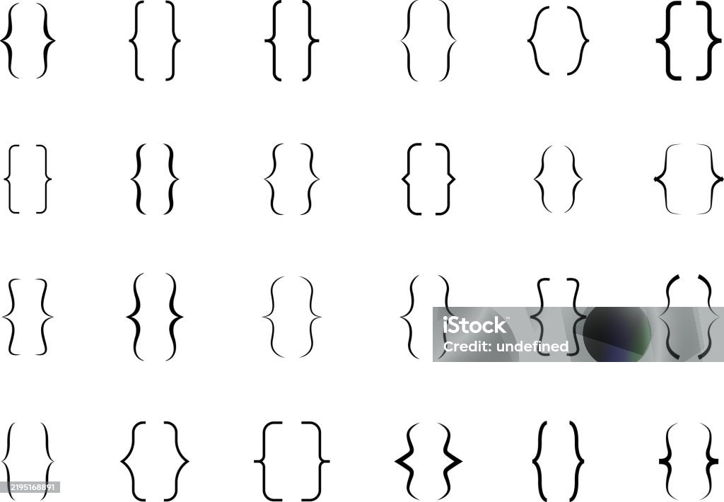 Random Brackets Sign Text Brackets Black Quotation Marks Curly Braces Double Symmetric And ...