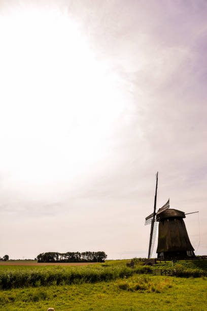 Photograph of a Classic Vintage Windmill in Holland