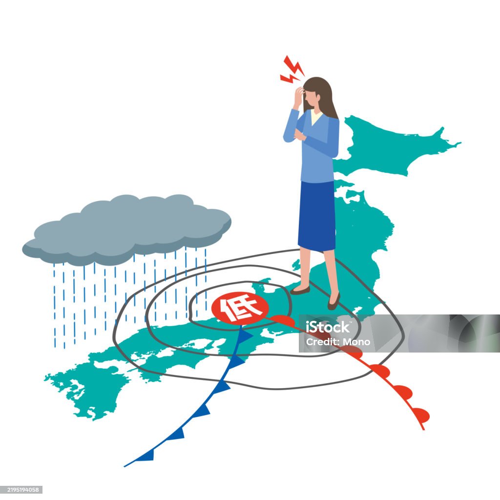Less Pressure Feeling Low Pressure Feeling Unwell Stock Illustration - Download Image Now ...