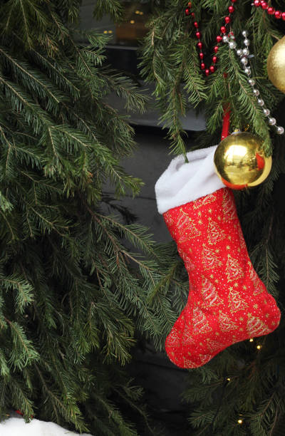 istock A New Year's nipple hangs above the branches of a Christmas tree 2195196449