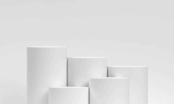 istock White product display podium in studio room, for display presentation 2195206849