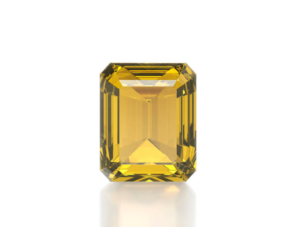 istock Yellow Diamond Gemstone with high quality on a white background 2195206854