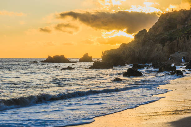 istock Malibu beach at sunset moment 2195209735