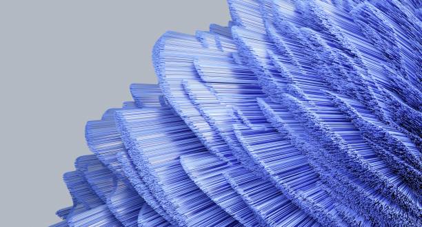 istock 3d render of blue detailed shape. Dynamic futuristic background. 2195223604