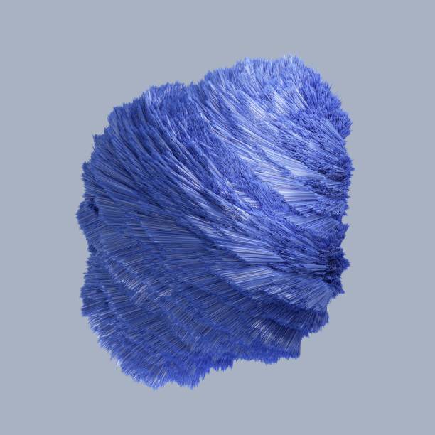 istock 3d render of blue detailed shape. Dynamic futuristic background. 2195223647