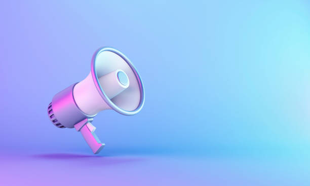 istock Electric Megaphone on blue and purple gradient background 2195226898