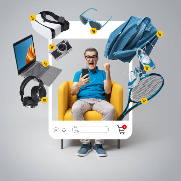 istock Happy excited man doing online shopping 2195230271