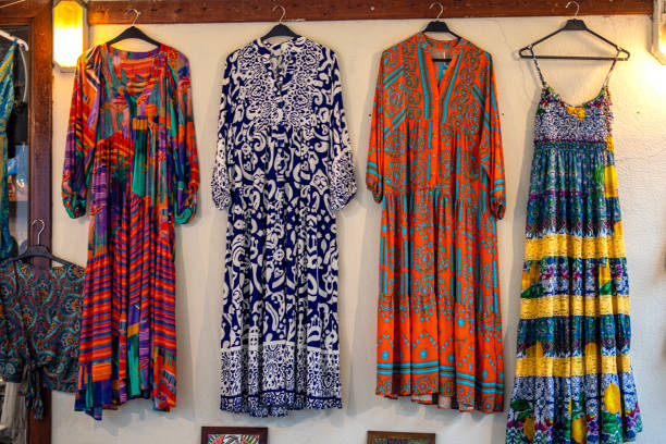 istock Silk clothes in hanger in shop 2195231021