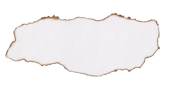 istock A piece of white paper with burnt edges on a white background 2195241000