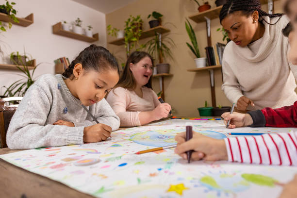 istock Creative Young Artists Draw for Earth Day 2195242373