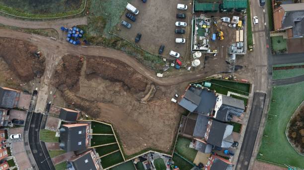 istock Aerial view of a construction site 2195242461