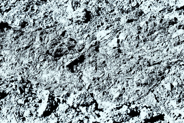 Black and white monotone night view soil shading texture (Color processed image illustration)