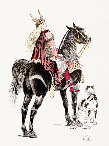 istock Equestrian illustration from a 19th-century French book 2195245907