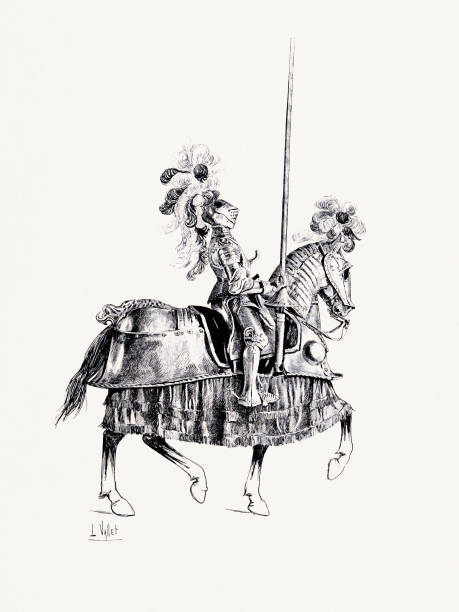istock Equestrian illustration from a 19th-century French book 2195245930