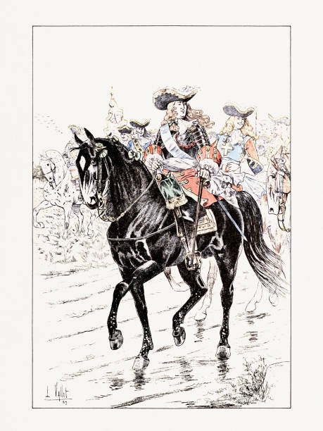 istock Equestrian illustration from a 19th-century French book 2195245933