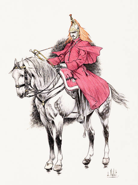 istock Equestrian illustration from a 19th-century French book 2195245951