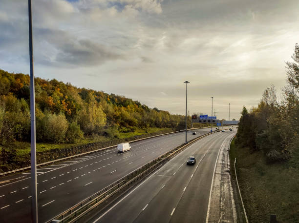 istock Highway M8 between edinburgh to glasgow in Scotland England 2195249266