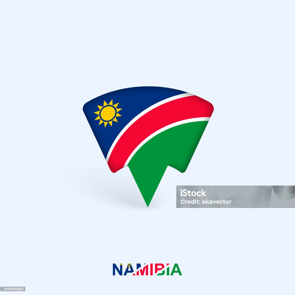 Namibia Flag Map Pointer Design With Shadow Stock Illustration ...