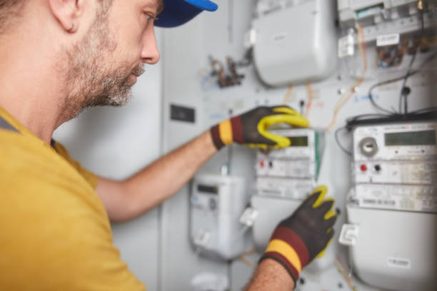 istock Technician working on a electricity power meter station in a building. 2195268114