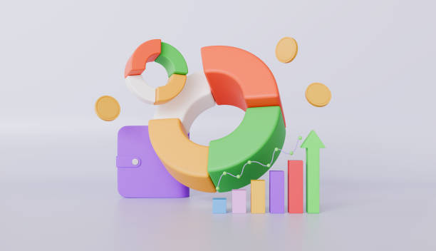 istock Pie chart with wallet and graphs, stock market icons, financial data and statistics concept 2195268978