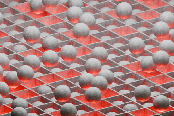 3d render of geometry shapes loop on block background