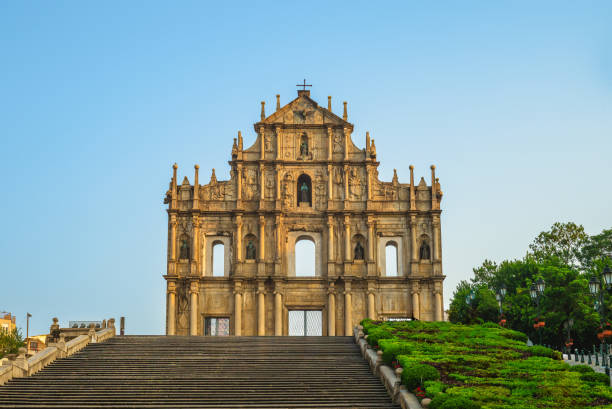 ruins of st. paul in macau, macao, china - 澳門 圖片 個照片及圖片檔