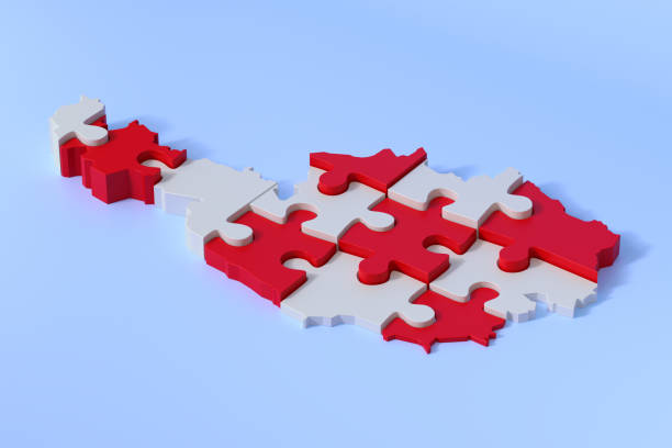 istock Austria map puzzle with red and white pieces forming Austria country shape 2195281108