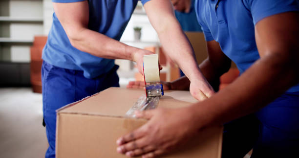 istock Multiracial Movers Pack Cardboard Boxes To Relocate Families 2195283847