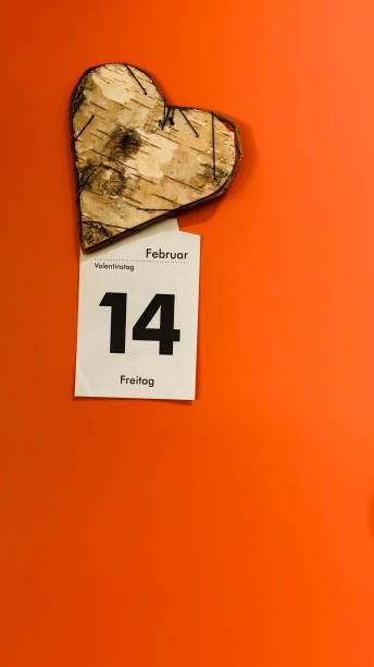 Calendar holiday February 14th Valentine's day is highlighted in red