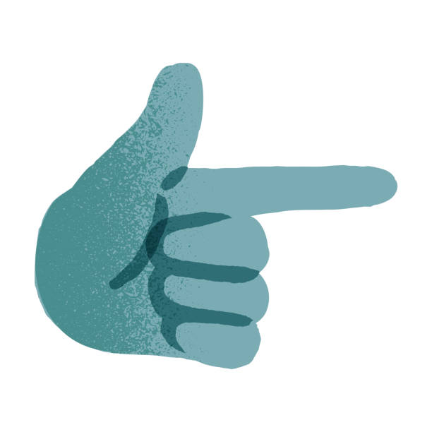 istock Hand pointer, hand gesture with the shape of the gun cartoon vector Illustration 2195293135