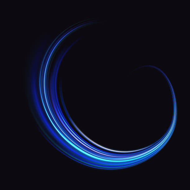 istock Futuristic technological style. Abstract background with speed lines. Neon color rays vector abstract background. The light lines of the road a blue light background creating of movement 2195294960