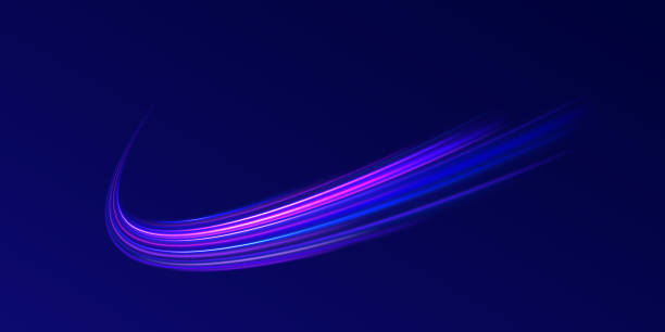 istock Futuristic technological style. Abstract background with speed lines. Neon color rays vector abstract background. The light lines of the road a blue light background creating of movement 2195294993