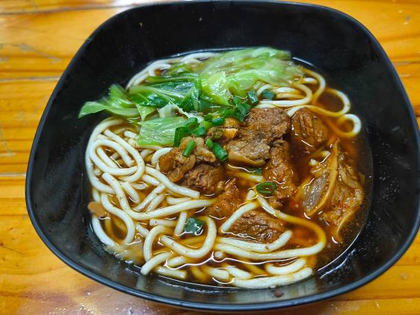 Stewed Beef noodle with soup. Thai street food.