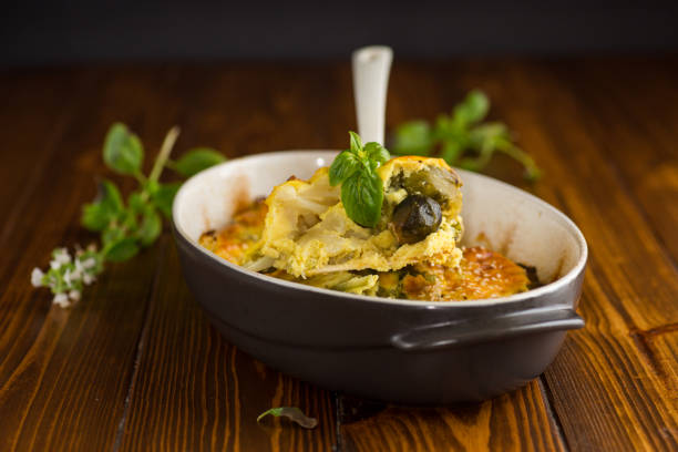 Roasted vegetarian dish with a cream and cheese sauce