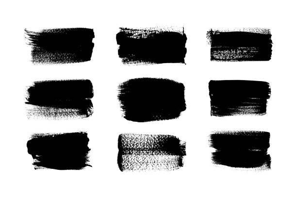 istock Set of Hand Drawn Grunge Brush Strokes and Lines. Creative brush lines with rough edges. Abstract freehand doodle line borders. Highlight splashes 2195305502