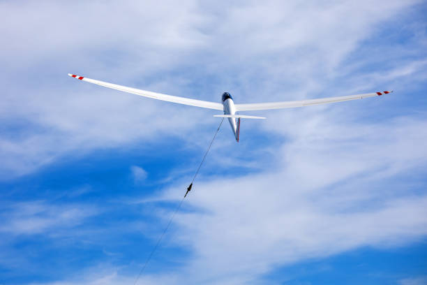 Germany summer, view to a glider taking off