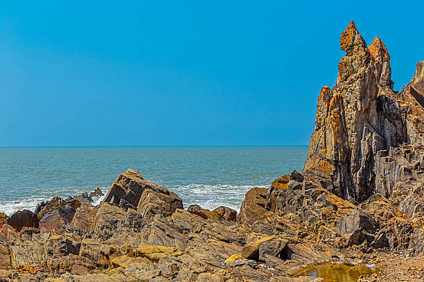 Rocks and stones on the beach near Arambol in Goa
