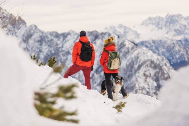 istock Couple enjoys a day outdoors on a snowy mountain 2195312525