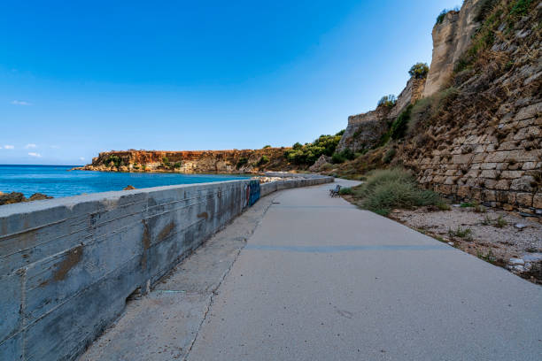 istock Coastal Pathway with Stone Walls in Koroni 2195318787