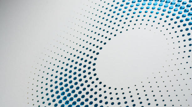 Minimalist Perforated Cut Paper Artwork with Gradient Blue Accents and Subtle Depth