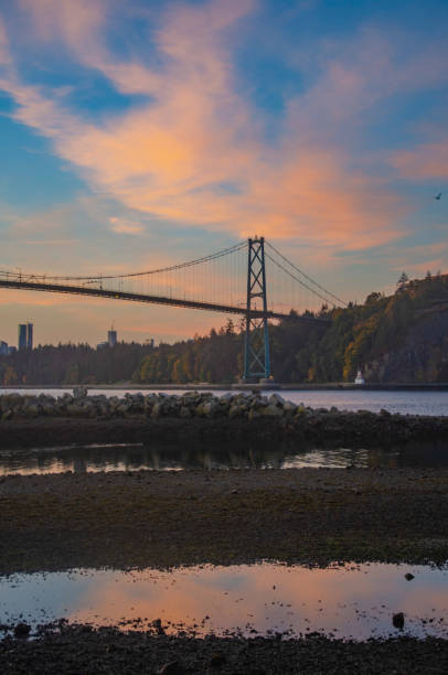 istock Pastel clouds and the Lions Gate bridge 2195324877