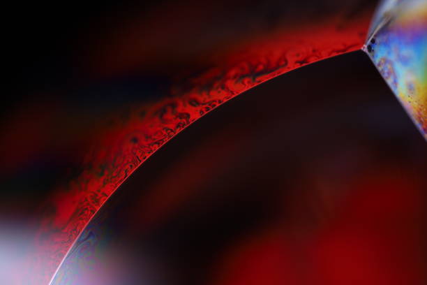 Red and purple fluid forms, liquid abstraction, colour waves, deep dark backgrounds, horror surface