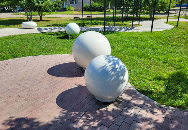 White Decorative Concrete Balls for Garden