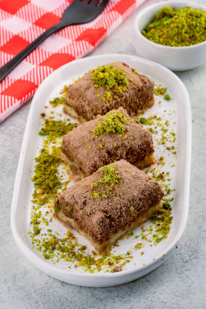 istock Turkish dessert cold baklava on white background 2195328982