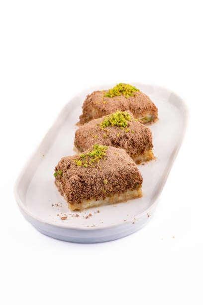 istock Turkish dessert cold baklava on white background 2195329385
