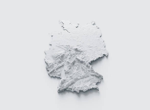 istock Germany Map Gray And White Shaded Relief Textured Map On White Background 3D Illustration 2195329815