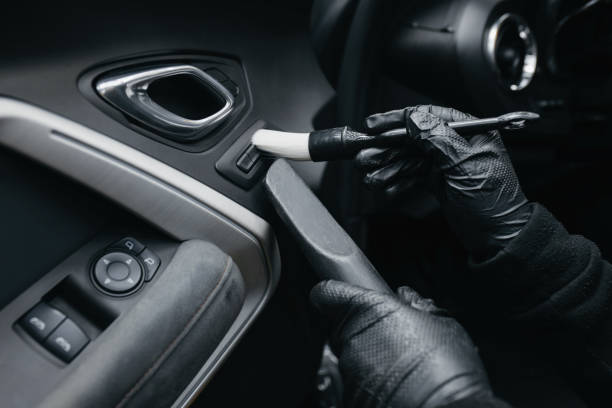 istock Car interior cleaning. Car detailing 2195333470
