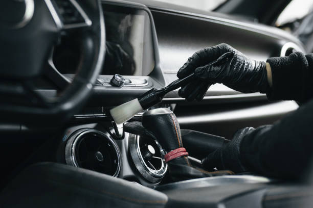 istock Car interior cleaning. Car detailing 2195333747
